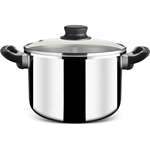 Stahl Triply Stainless Steel Versatil with Steel and Glass Lid Induction Bottom Pressure Cooker